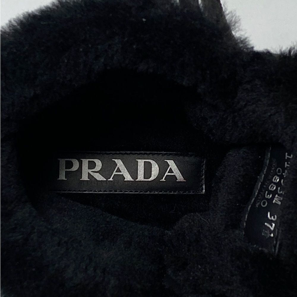Prada Brixxen 38 Shearling-Lined Leather & Nylon Hiking Boots size 37.5 - Picture 9 of 13